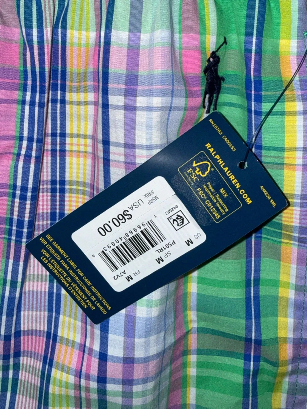 Polo by Ralph Lauren Multicolor Plaid Lounge Pants — Green, Pink, Blue